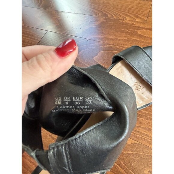 Franco Sarto Womens Black Open Toe Heeled Leather Sandals Size 6 M - Picture 6 of 8